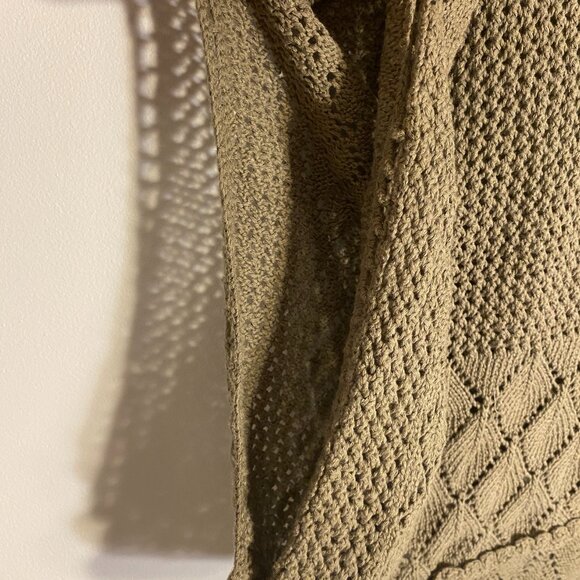 ๐ฟ Pink Martini Olive Crochet Knit Sweater - Picture 3 of 4